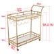 Bar Trolley with Glass Shelves, Rolling Wine and Service Trolley With Wine Rack And Glass Holder, Modern Home Bar Storage Trolley, Suitable for Kitchen and Restaurant Bar Trolley with Glass Shelves, Rolling Wine and Service Trolley With Wine Rack And Glass Holder, Modern Home Bar Storage Trolley, Suitable for Kitchen and Restaurant
